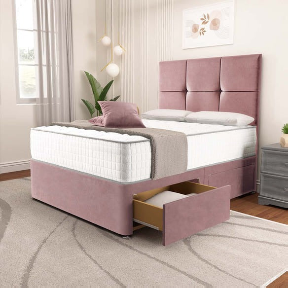 Lima Divan Bed - Pink Plush Velvet