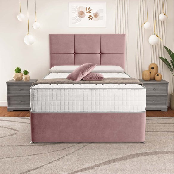Lima Divan Bed - Pink Plush Velvet
