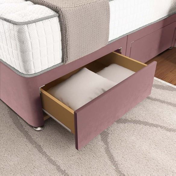 Lima Divan Bed - Pink Plush Velvet
