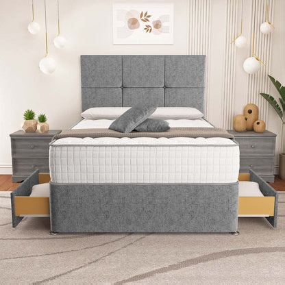Lima Divan Bed - Silver Chenille