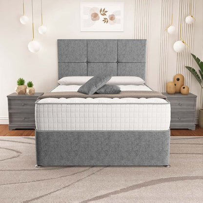 Lima Divan Bed - Silver Chenille