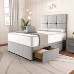 Lima Divan Bed - Silver Linoso