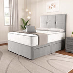 Lima Divan Bed - Silver Linoso