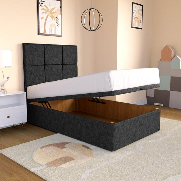 Lima Kids Ottoman Divan Bed - Black Chenille