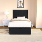 Lima Kids Ottoman Divan Bed - Black Plush Velvet