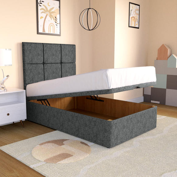 Lima Kids Ottoman Divan Bed - Charcoal Chenille