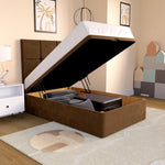 Lima Kids Ottoman Divan Bed - Mocca Plush Velvet