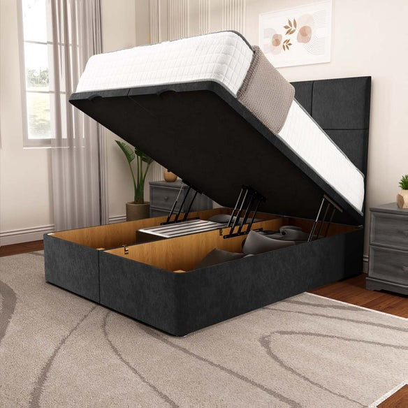 Lima Ottoman Divan Bed - Black Naples