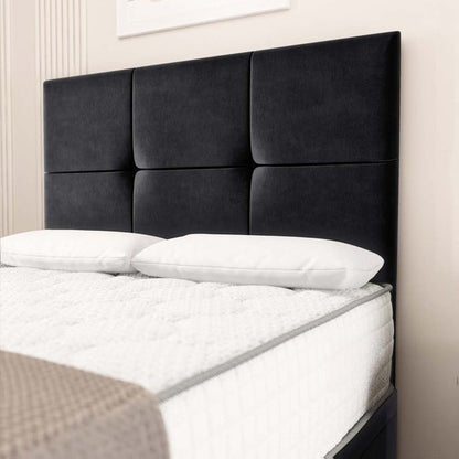 Lima Ottoman Divan Bed - Black Plush Velvet