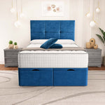 Lima Ottoman Divan Bed - Blue Plush Velvet