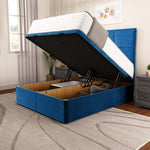 Lima Ottoman Divan Bed - Blue Plush Velvet
