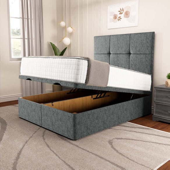 Lima Ottoman Divan Bed - Charcoal Chenille