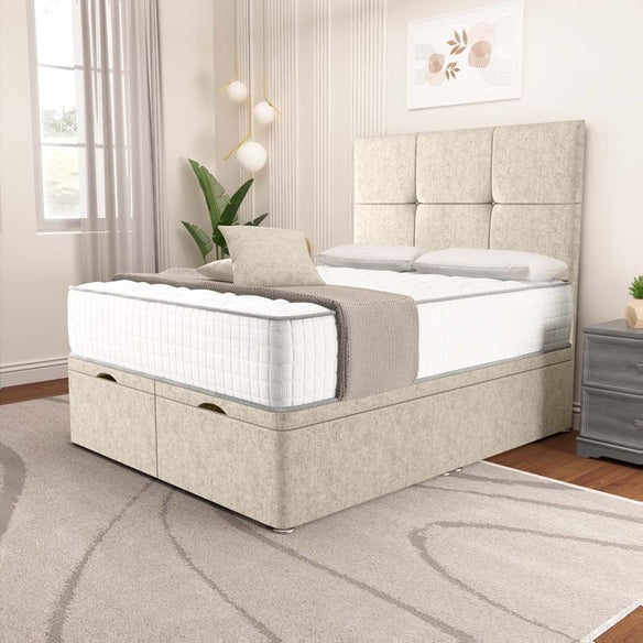 Lima Ottoman Divan Bed - Cream Chenille