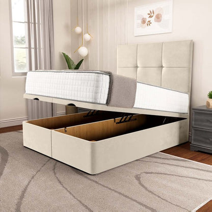 Lima Ottoman Divan Bed - Cream Plush Velvet