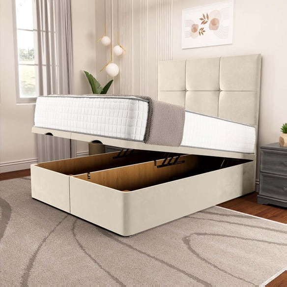 Lima Ottoman Divan Bed - Cream Plush Velvet