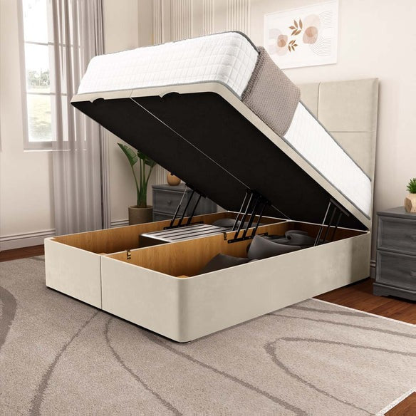 Lima Ottoman Divan Bed - Cream Plush Velvet
