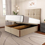 Lima Ottoman Divan Bed - Mink Plush Velvet