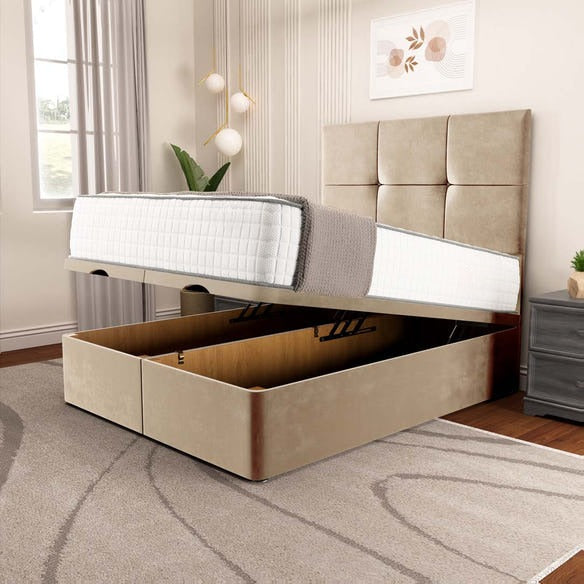 Lima Ottoman Divan Bed - Mink Plush Velvet