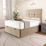 Lima Ottoman Divan Bed - Mink Plush Velvet