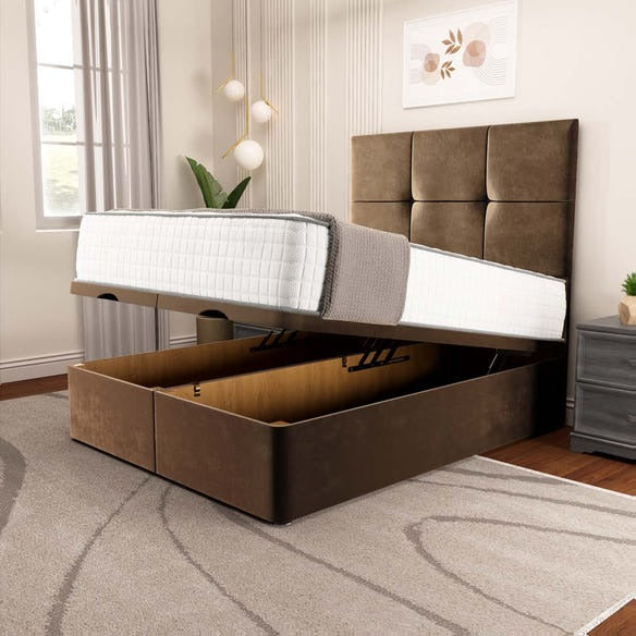 Lima Ottoman Divan Bed - Mocca Plush Velvet