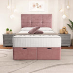 Lima Ottoman Divan Bed - Pink Plush Velvet
