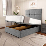 Lima Ottoman Divan Bed - Silver Chenille