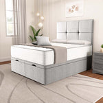 Lima Ottoman Divan Bed - Silver Linoso