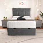Lima Ottoman Divan Bed - Steel Plush Velvet