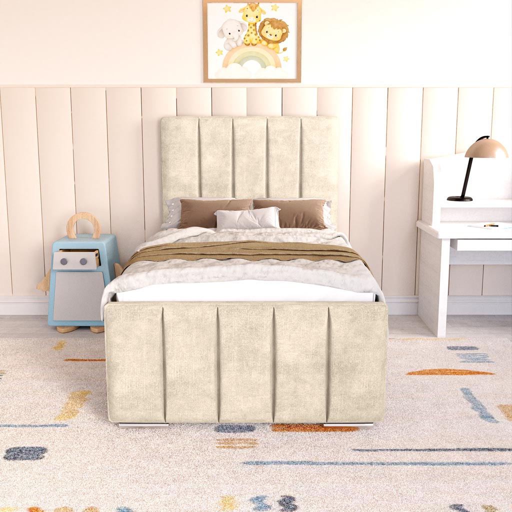 Lisbon Kids Upholstered Bed - Almond Coniston