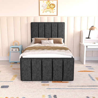 Lisbon Kids Upholstered Bed - Black Chenille