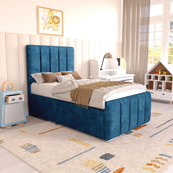 Lisbon Kids Upholstered Bed - Blue Coniston