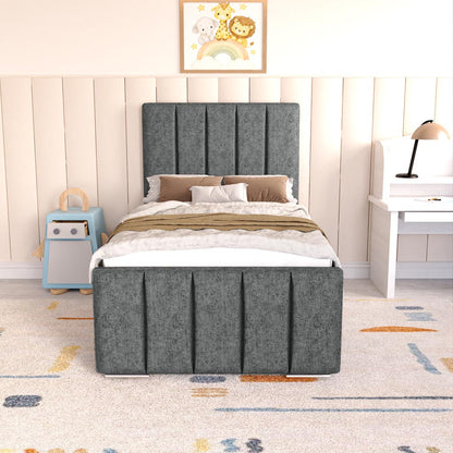 Lisbon Kids Upholstered Bed - Charcoal Chenille