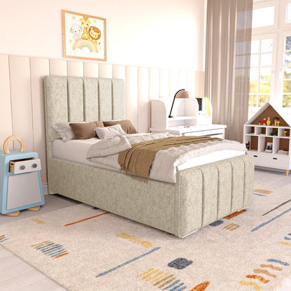 Lisbon Kids Upholstered Bed - Cream Chenille