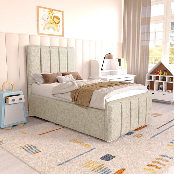 Lisbon Kids Upholstered Bed - Cream Chenille