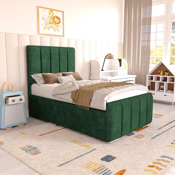 Lisbon Kids Upholstered Bed - Emerald Coniston