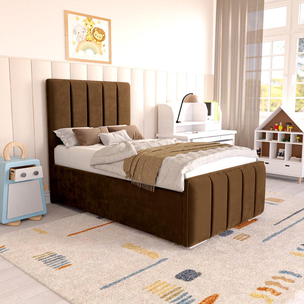 Lisbon Kids Upholstered Bed - Mocca Plush Velvet