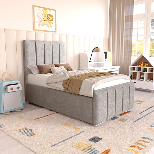 Lisbon Kids Upholstered Bed - Seal Grey Naples