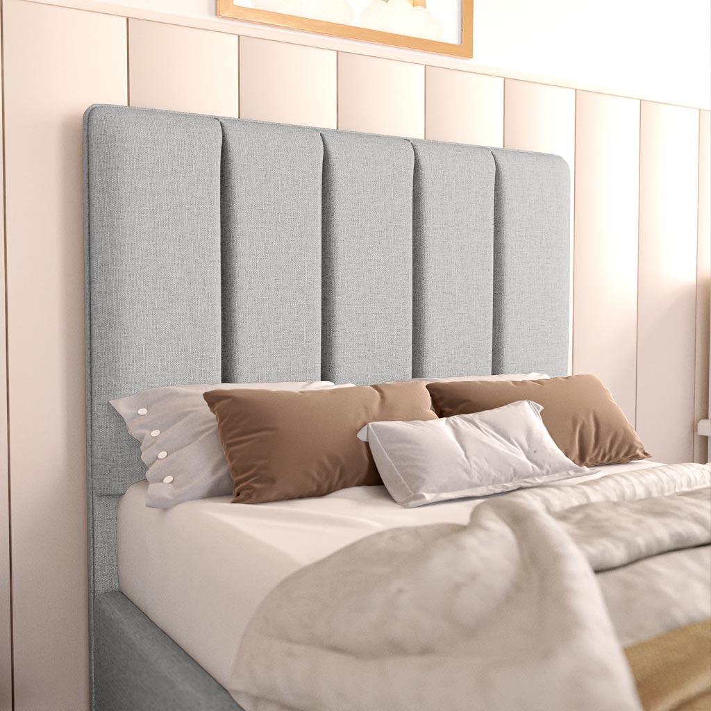 Lisbon Kids Upholstered Bed - Silver Linoso