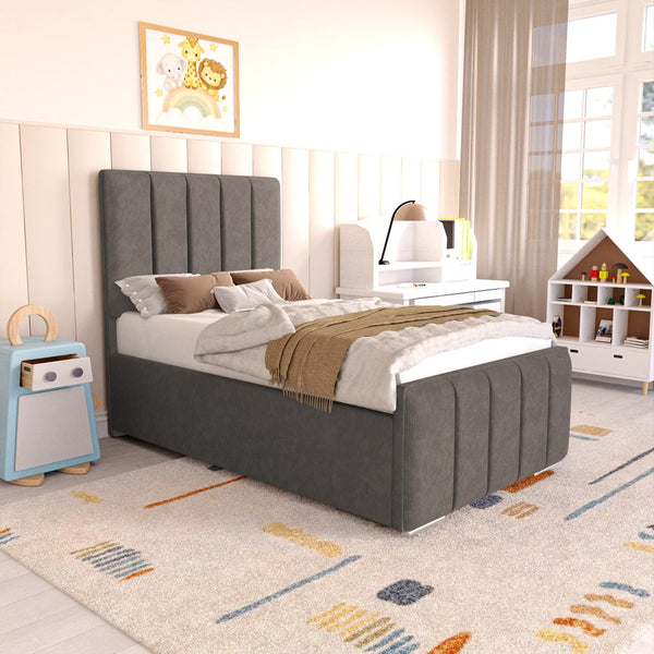 Lisbon Kids Upholstered Bed - Slate Grey Naples