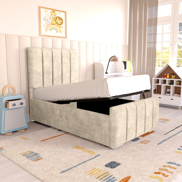 Lisbon Kids Upholstered Ottoman Bed - Almond Coniston