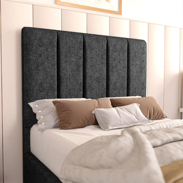Lisbon Kids Upholstered Ottoman Bed - Black Chenille