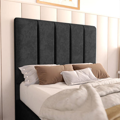 Lisbon Kids Upholstered Ottoman Bed - Black Naples