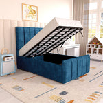 Lisbon Kids Upholstered Ottoman Bed - Blue Coniston