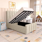 Lisbon Kids Upholstered Ottoman Bed - Cream Chenille