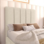 Lisbon Kids Upholstered Ottoman Bed - Cream Plush Velvet