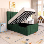 Lisbon Kids Upholstered Ottoman Bed - Emerald Coniston