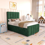 Lisbon Kids Upholstered Ottoman Bed - Emerald Coniston