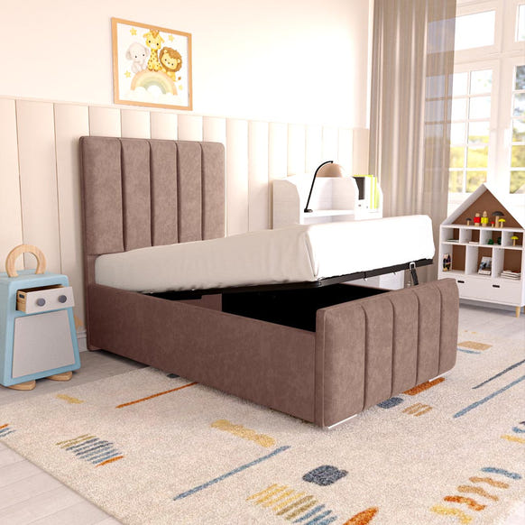 Lisbon Kids Upholstered Ottoman Bed - Mauve Naples