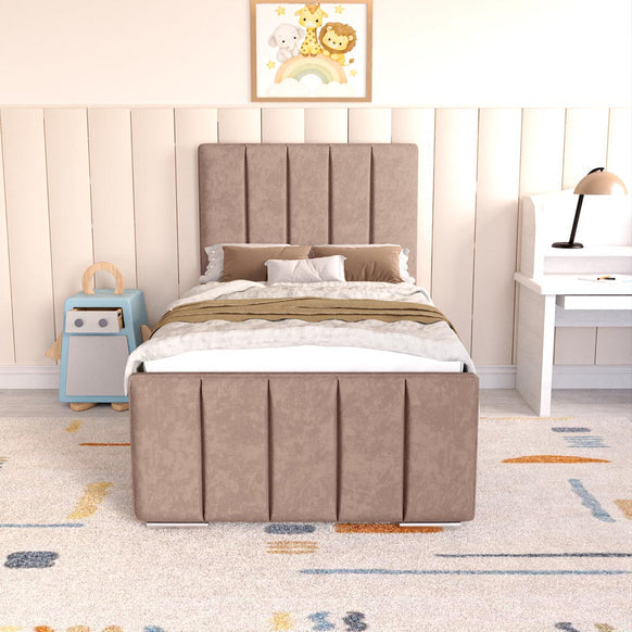 Lisbon Kids Upholstered Ottoman Bed - Mauve Naples