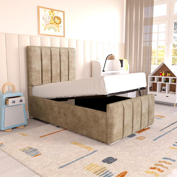 Lisbon Kids Upholstered Ottoman Bed - Mink Coniston